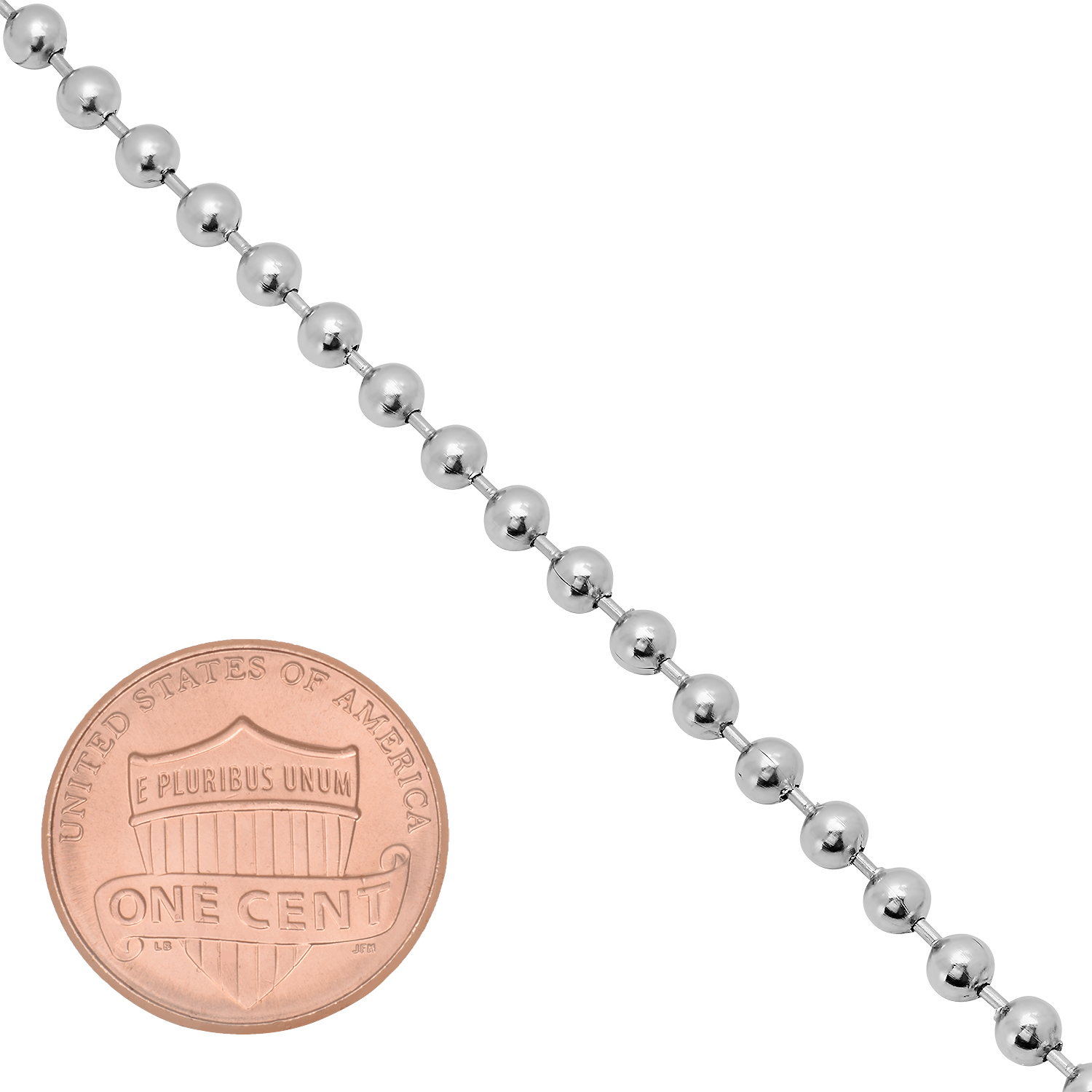 6mm High-Polished Stainless Steel Military Ball Chain Necklace, 24 inches +  Gift Box 